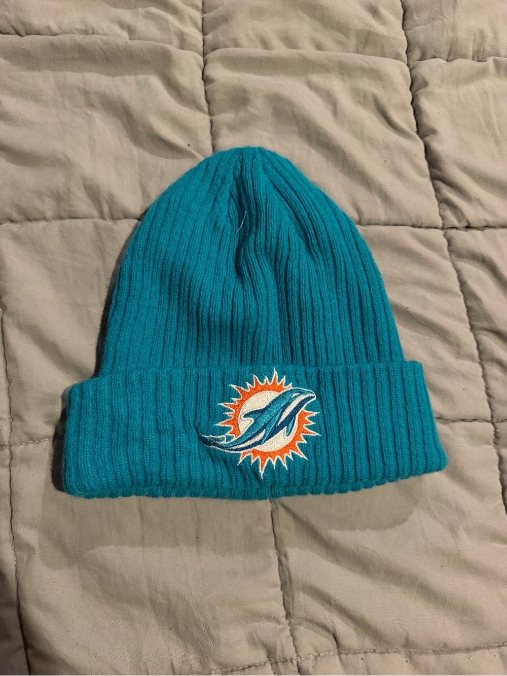 Fanatics Miami Dolphins Teal Rib Knit Kids Beanie